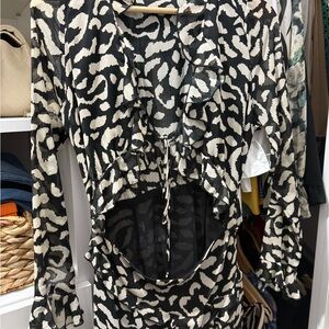 Chic Black and White Animal Print Dresses